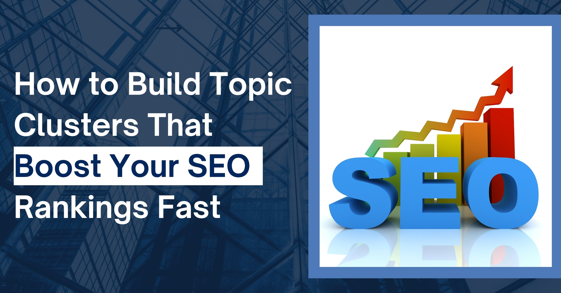 Infographic showing a central pillar page connected to multiple related subtopic nodes to form an SEO topic cluster
