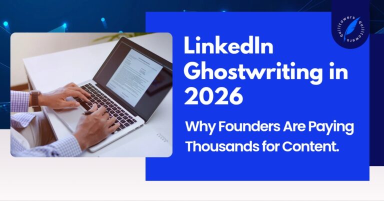 A high-level strategic infographic or cover image depicting a professional founder-led content system. The visual shows the transition from raw ideas to a polished LinkedIn presence, highlighting the 2026 shift toward executive authority and inbound revenue generation